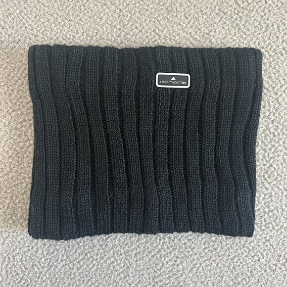 STELLA MCCARTNEY Adidas Neck Warmer Chunky Cable Knit Rib Button Wool Fleece - Picture 10 of 16